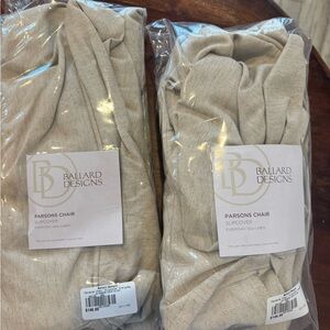 Ballard Designs Parsons Chair Slipcover Pair - Natural Linen Color